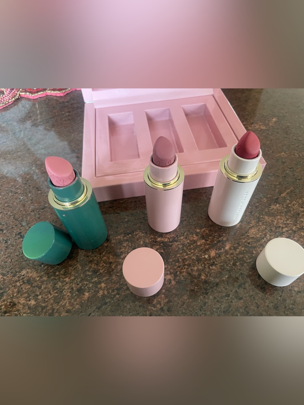 Westman Atelier Lip Suede Matte Trio — rose, mauve, dusty pink - Picture 3 of 6